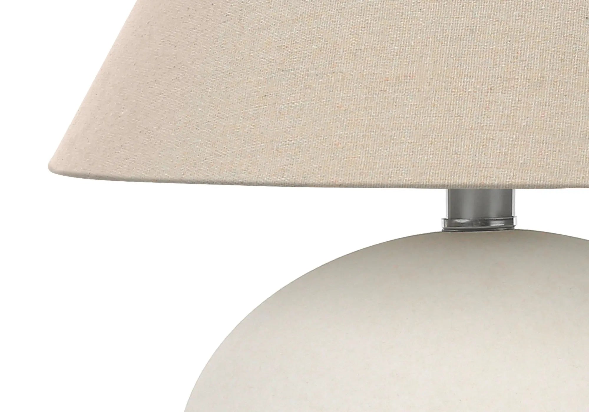 16" Cream Ceramic Round Table Lamp With Cream Empire Shade Homeroots Lighting