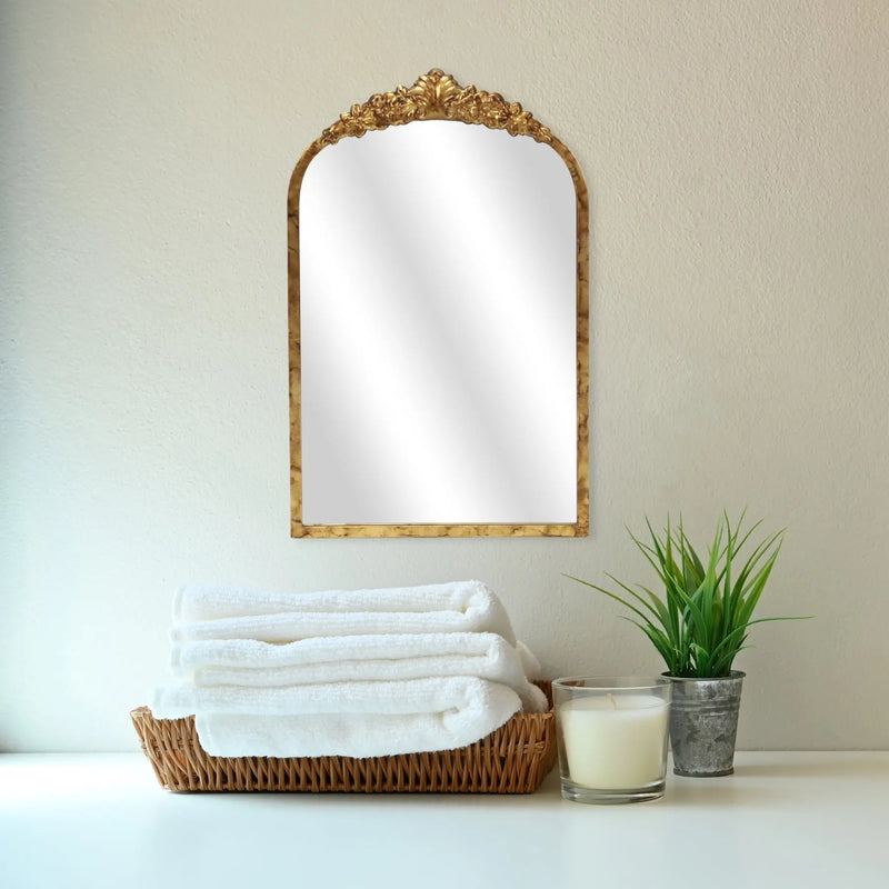 16" Gold Metal Arch Accent Mirror Homeroots Bed & Bath
