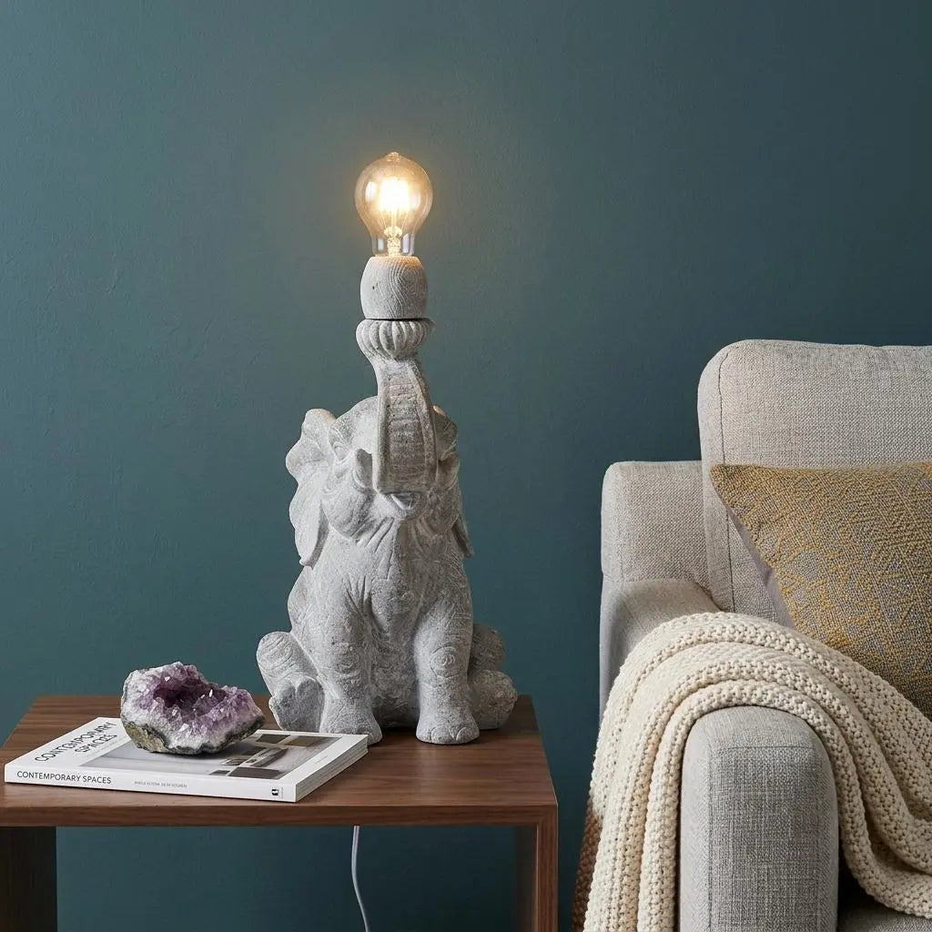 16" Gray Lamp Base LED Homeroots Lighting