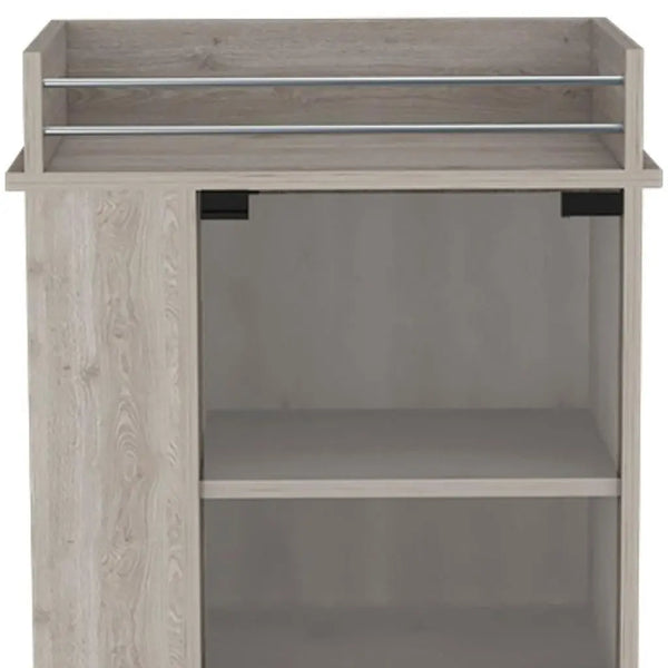 16" Gray Wood Bar Cart Homeroots Kitchen & Dining