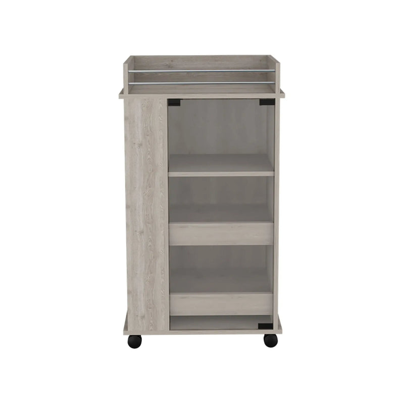 16" Gray Wood Bar Cart Homeroots Kitchen & Dining