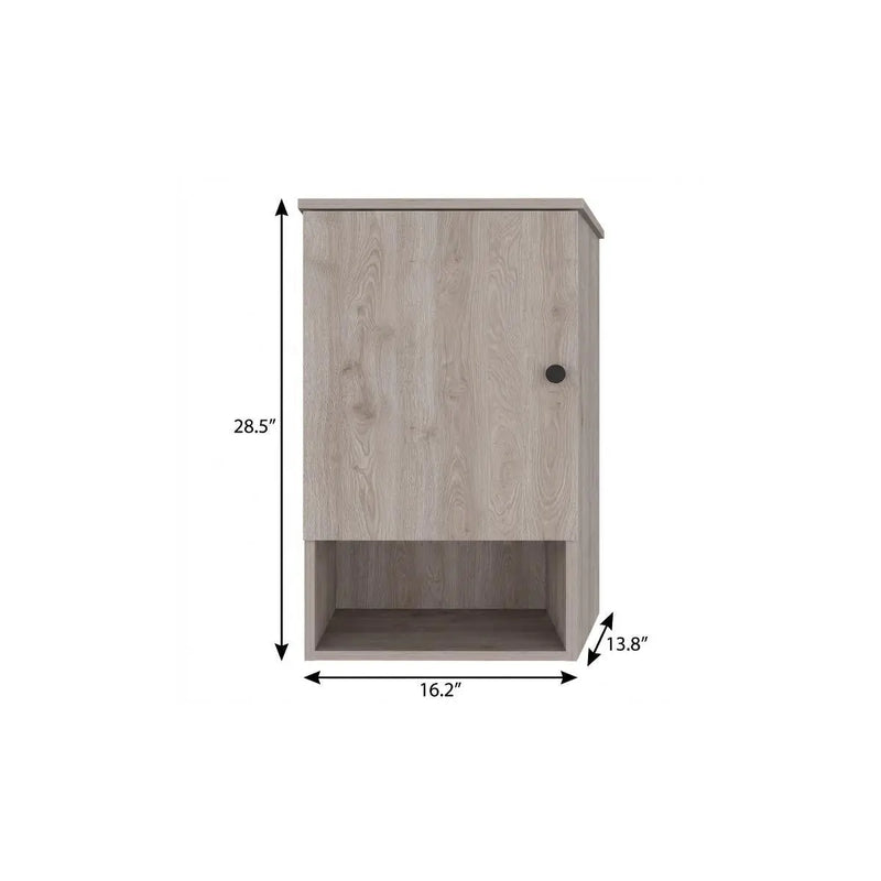 16" Light Gray Wood Floating Single Door Bathroom Vanity And Medicine Cabinet Homeroots Bed & Bath