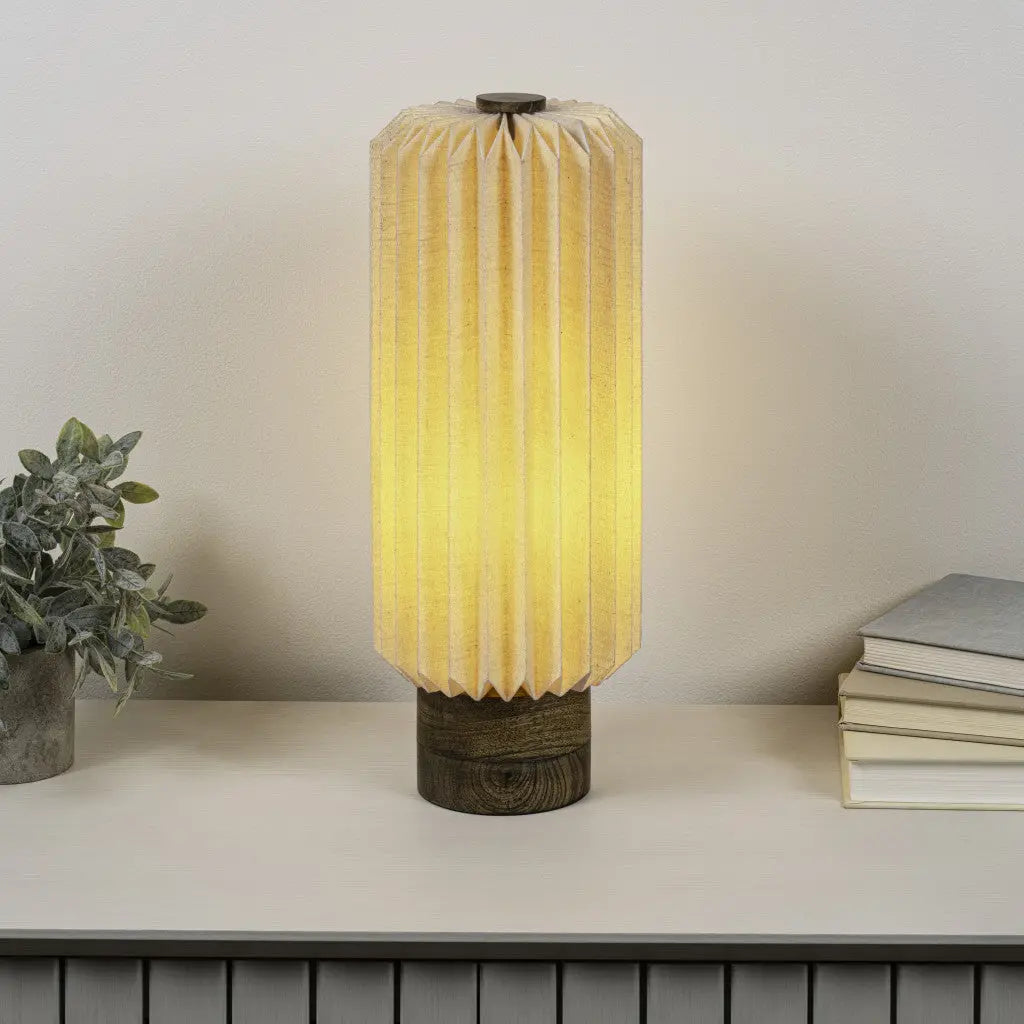 16" Natural Geometric Bedside Lamp With Cylinder Shade Homeroots Lighting