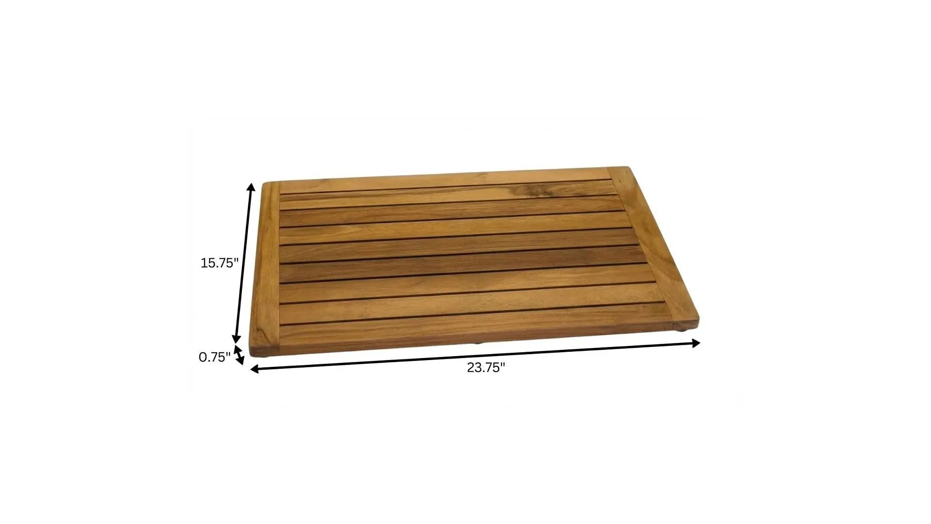 16" Natural Teak Non Slip Bath Mat Homeroots Bed & Bath