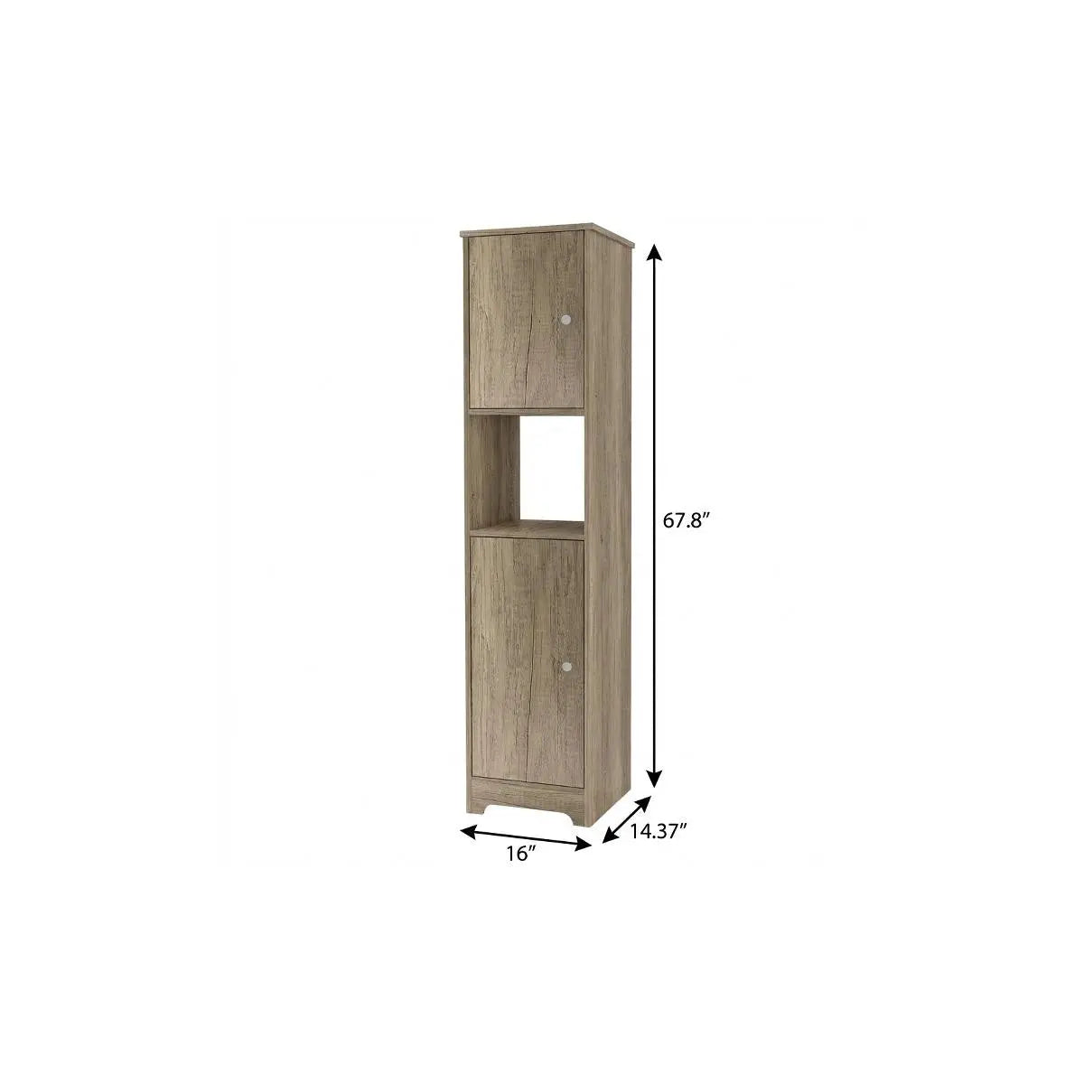 16" Natural Wood Accent Cabinet With Two Doors Homeroots Kitchen & Dining
