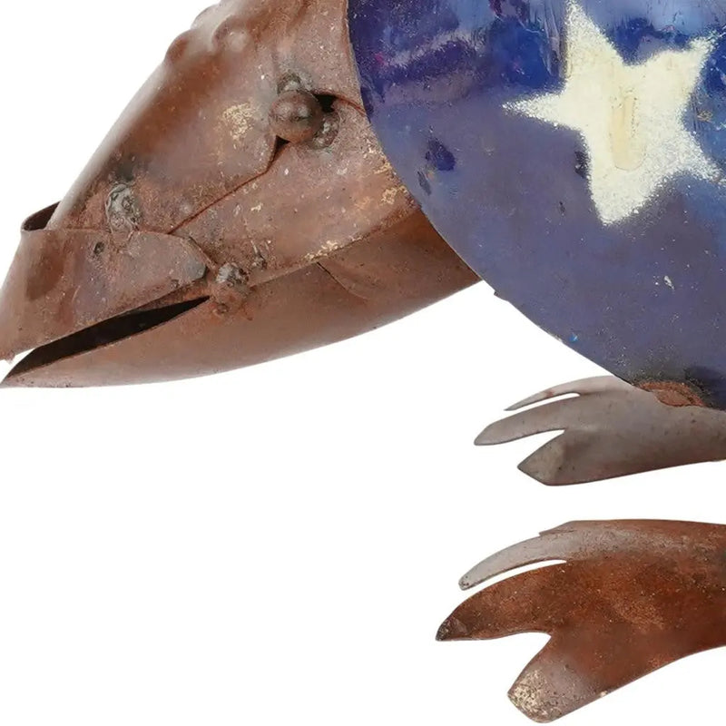 16" Red Off White And Blue Metal Armadillo Tabletop Sculpture Homeroots Home Decor