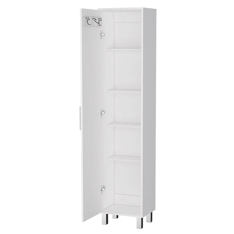 16" Silver And White Accent Cabinet With Five Shelves Homeroots Bed & Bath