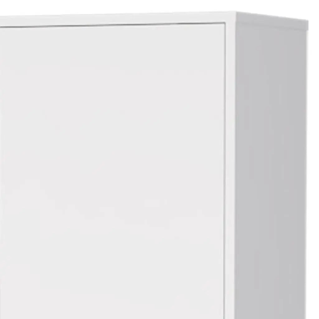 16" Silver And White Accent Cabinet With Five Shelves Homeroots Bed & Bath