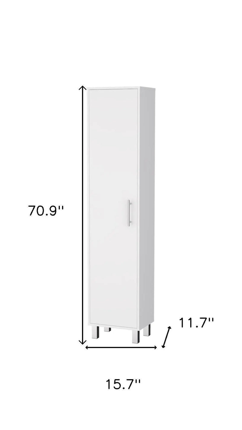 16" Silver And White Accent Cabinet With Five Shelves Homeroots Bed & Bath