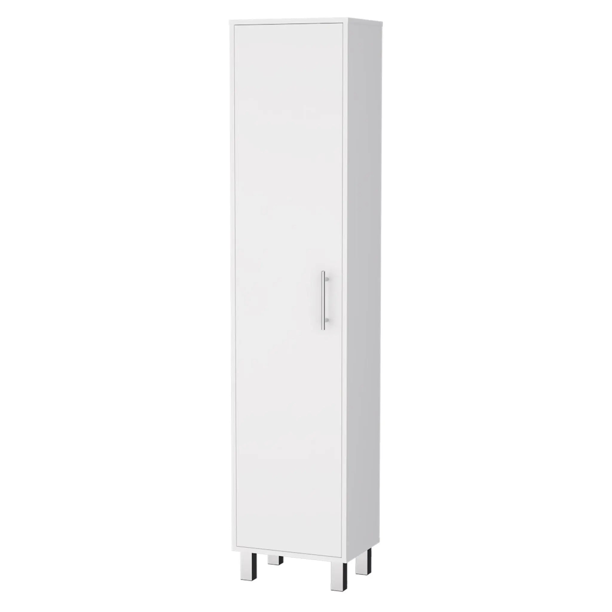 16" Silver And White Accent Cabinet With Five Shelves Homeroots Bed & Bath