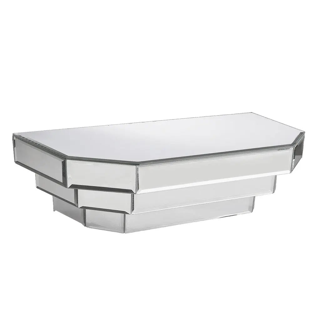 16" Silver Mirrored Glass Hanging Dimensional Floating Shelf Homeroots Organization