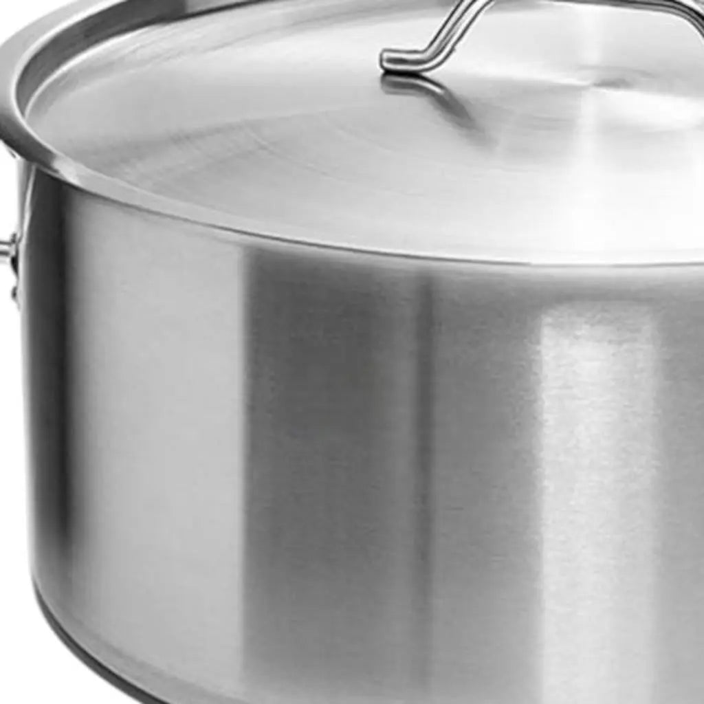 16" Silver Stainless Steel Stock Pot Homeroots Kitchen & Dining