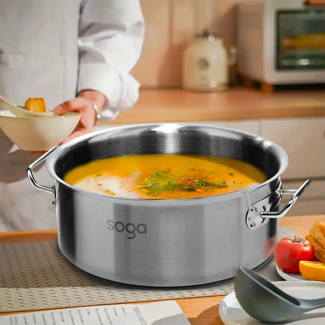 16" Silver Stainless Steel Stock Pot Homeroots Kitchen & Dining