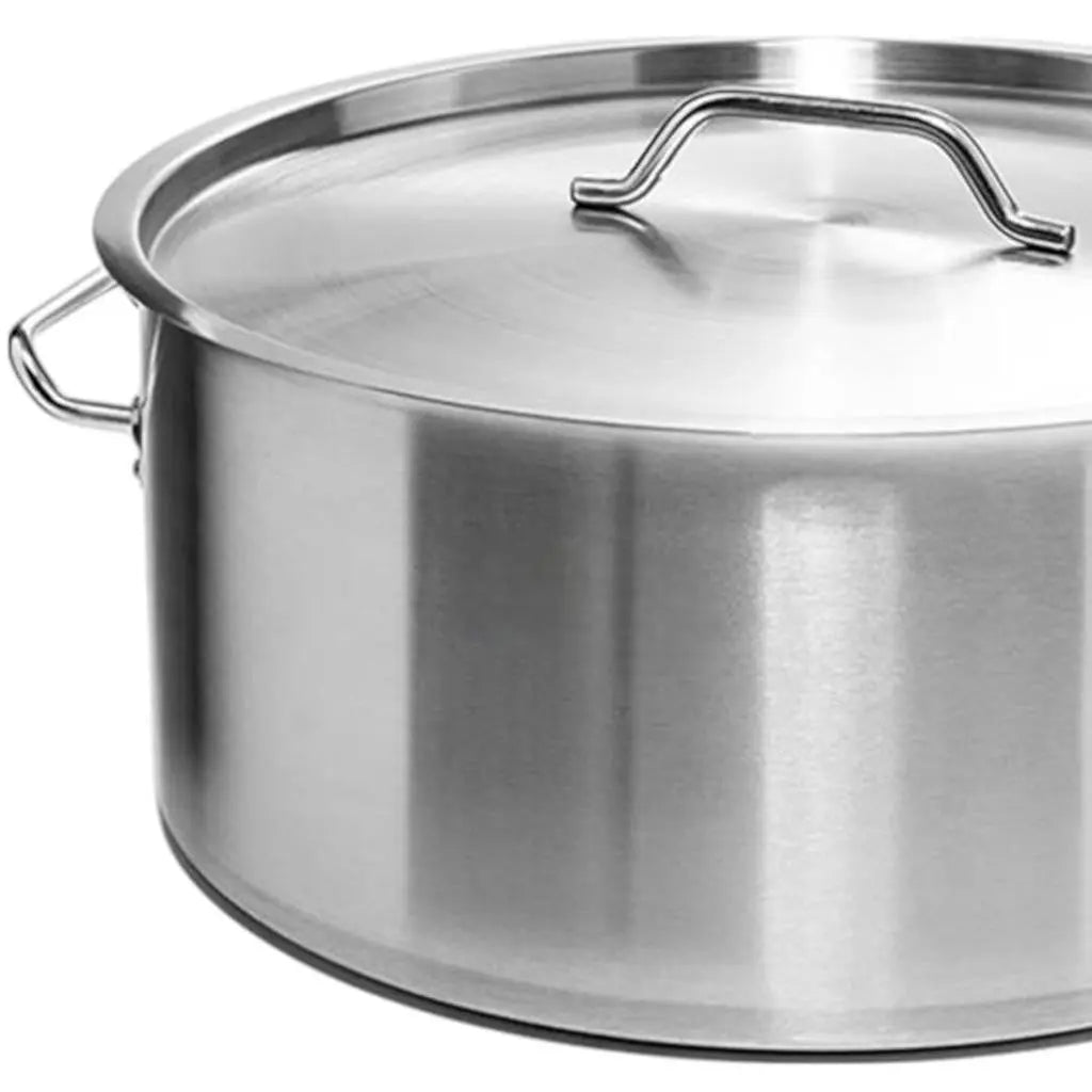 16" Silver Stainless Steel Stock Pot Homeroots Kitchen & Dining