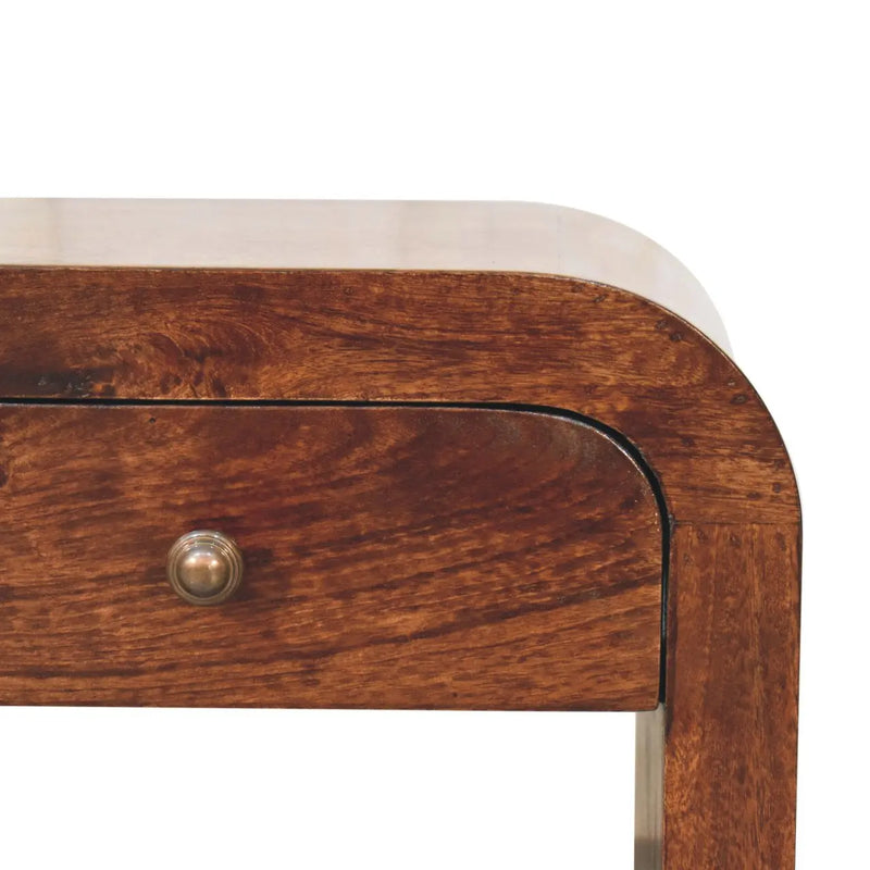 16" Walnut Solid Wood One Drawer Nightstand Homeroots Bed & Bath