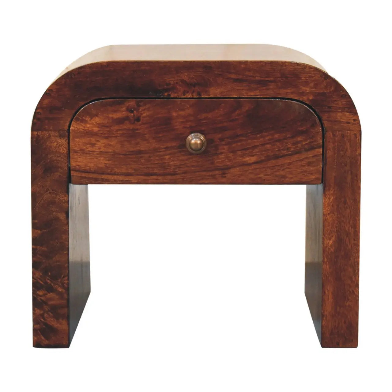 16" Walnut Solid Wood One Drawer Nightstand Homeroots Bed & Bath