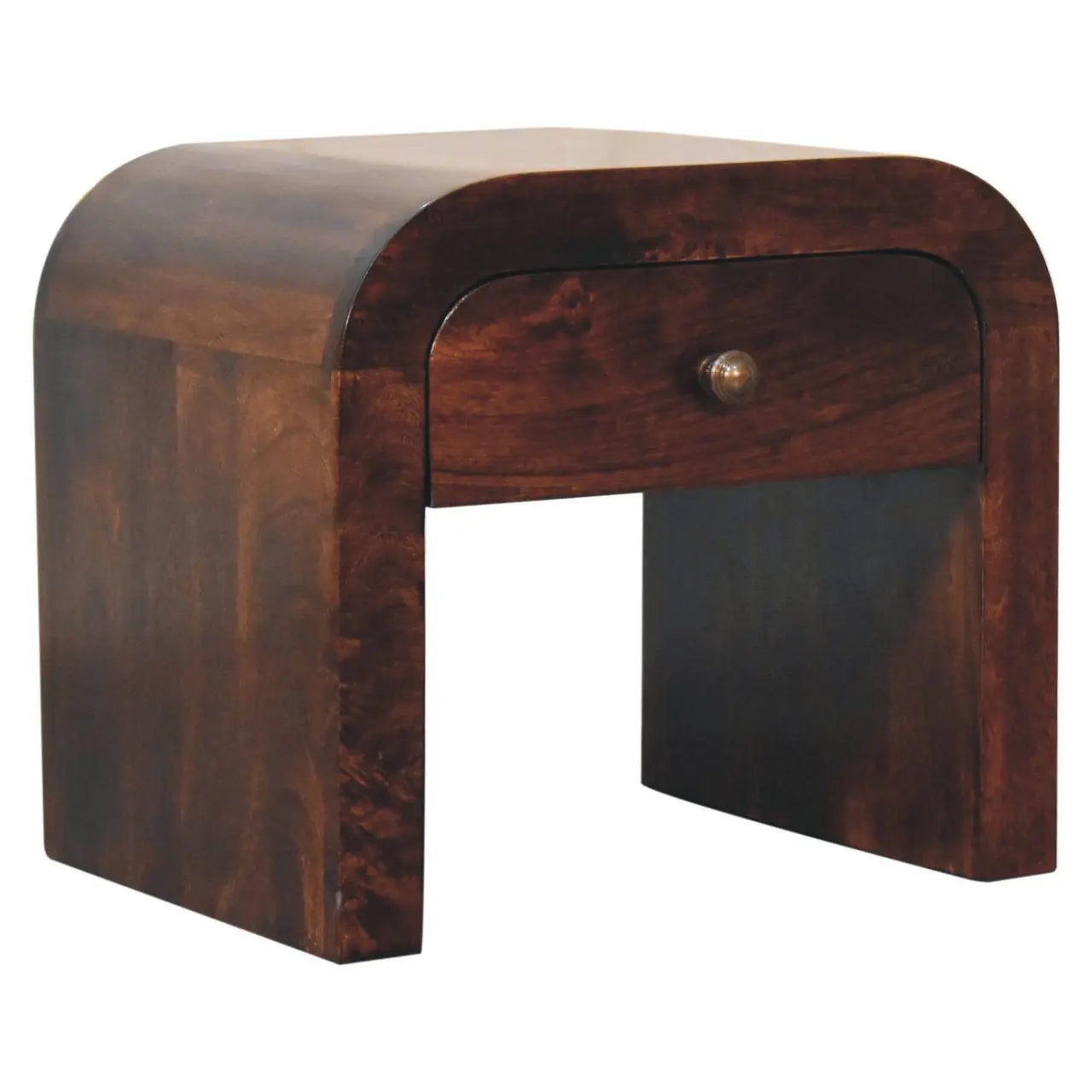 16" Walnut Solid Wood One Drawer Nightstand Homeroots Bed & Bath