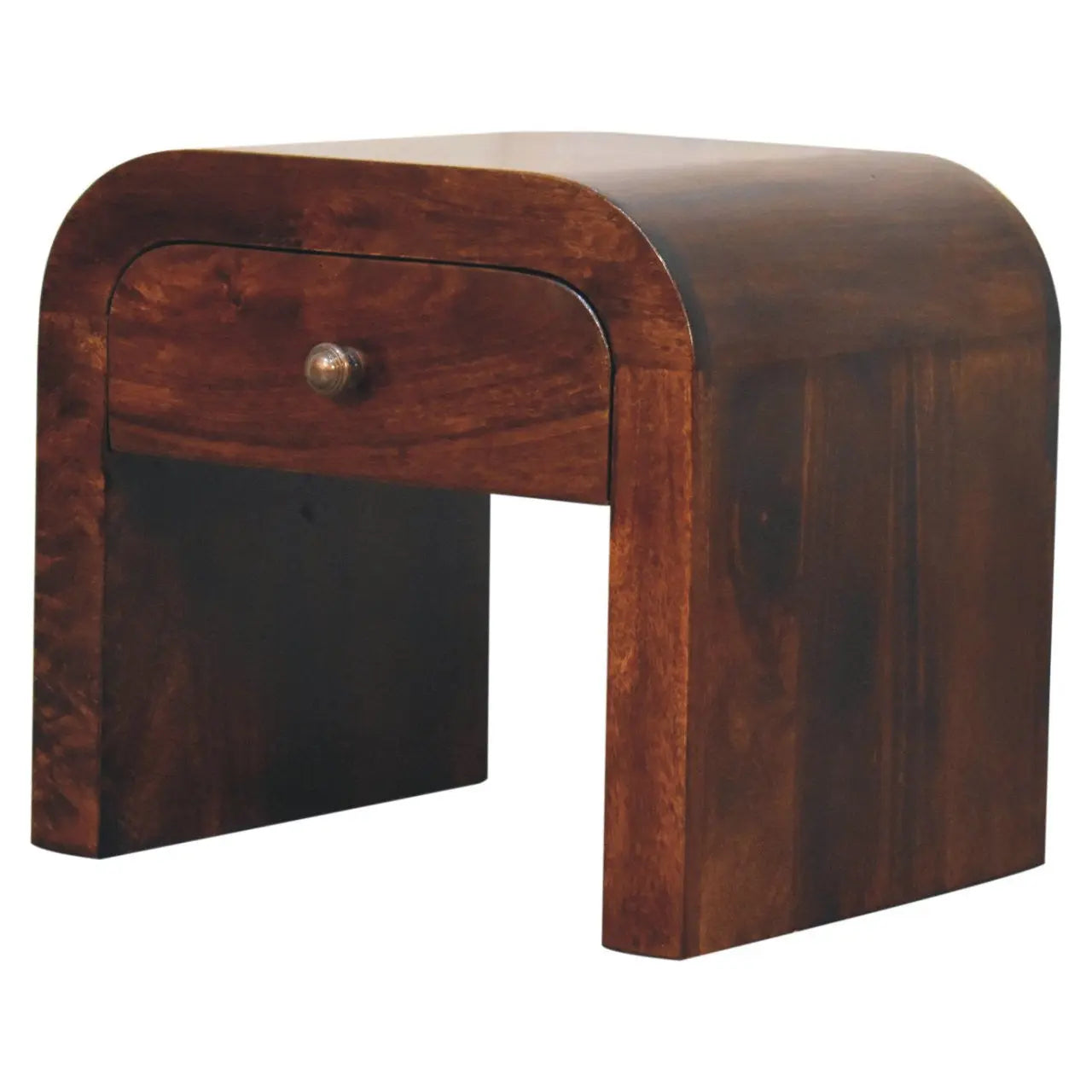 16" Walnut Solid Wood One Drawer Nightstand Homeroots Bed & Bath