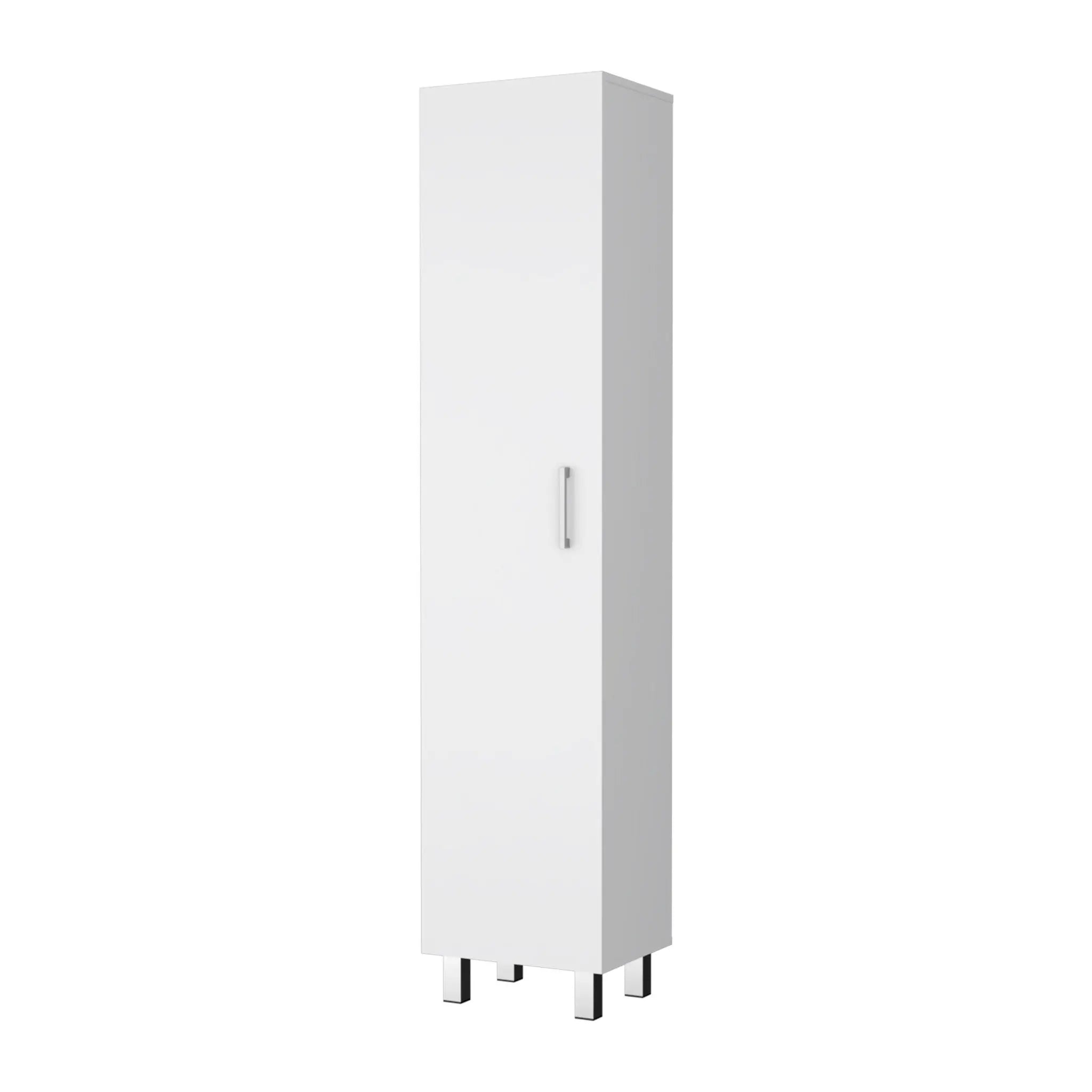 16" White Accent Cabinet With Four Shelves Homeroots Bed & Bath