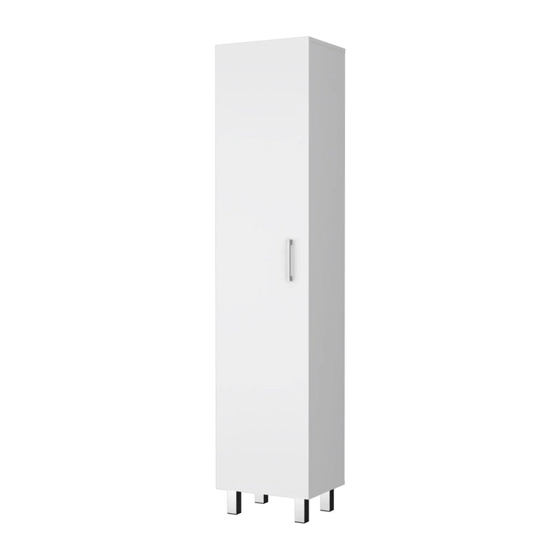 16" White Accent Cabinet With Four Shelves Homeroots Bed & Bath
