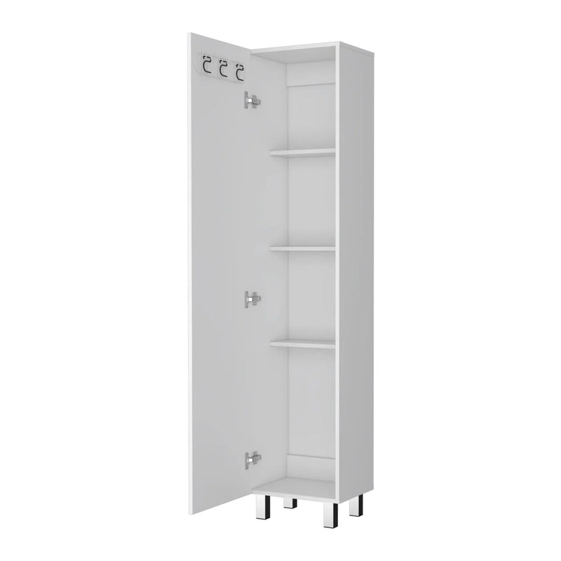 16" White Accent Cabinet With Four Shelves Homeroots Bed & Bath