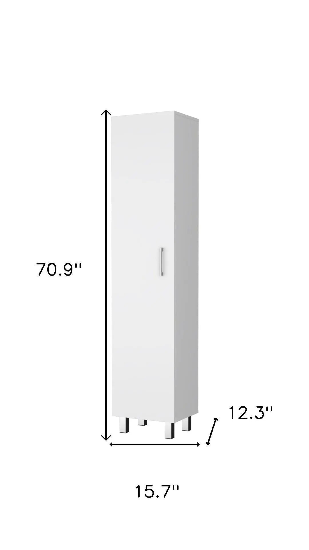 16" White Accent Cabinet With Four Shelves Homeroots Bed & Bath