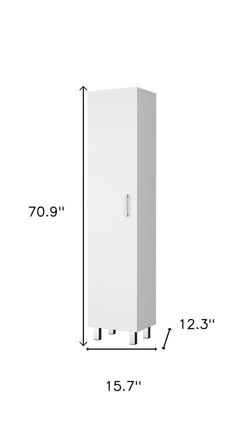 16" White Accent Cabinet With Four Shelves Homeroots Bed & Bath