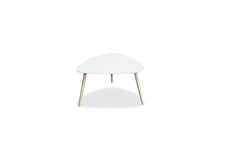 16" White Aluminum End Table Homeroots Living Room