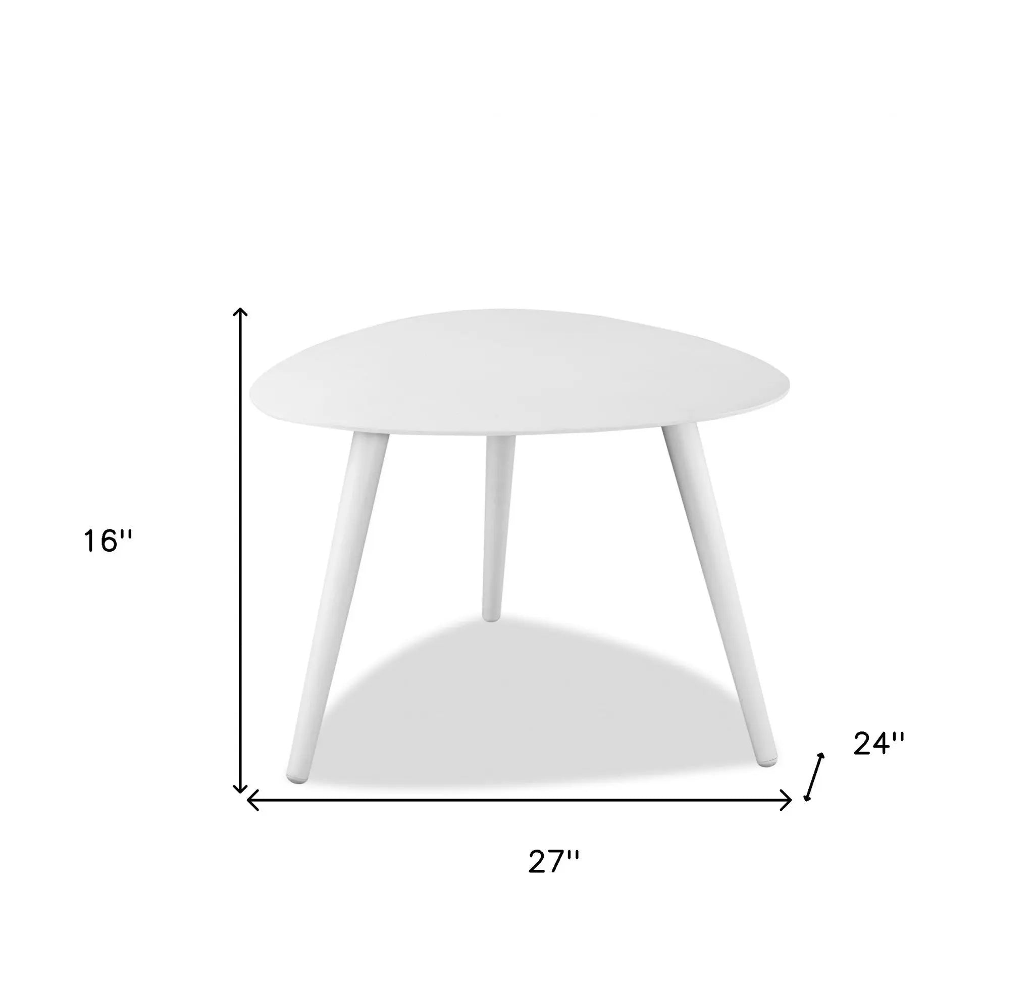 16" White Aluminum End Table Homeroots Living Room