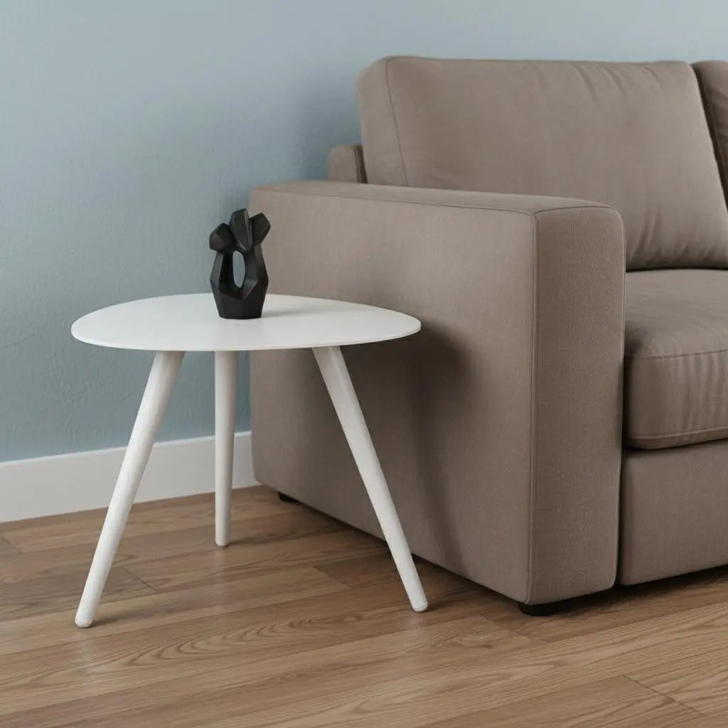 16" White Aluminum End Table Homeroots Living Room