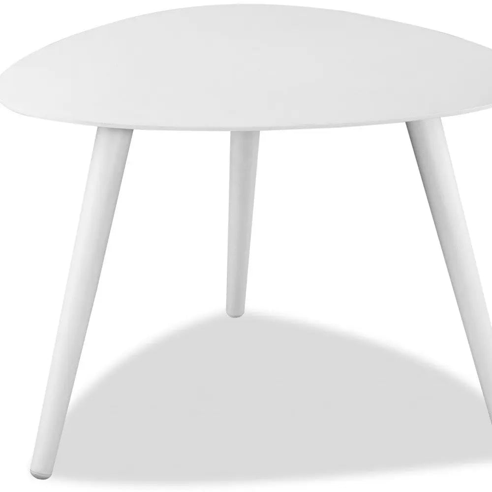 16" White Aluminum End Table Homeroots Living Room