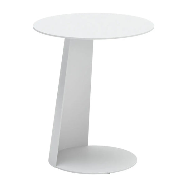 16" White Aluminum Rounded Outdoor Side Table Homeroots Outdoor