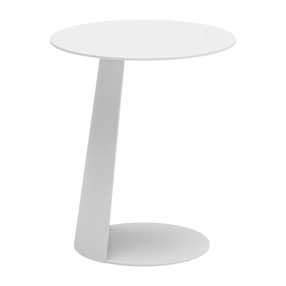 16" White Aluminum Rounded Outdoor Side Table Homeroots Outdoor