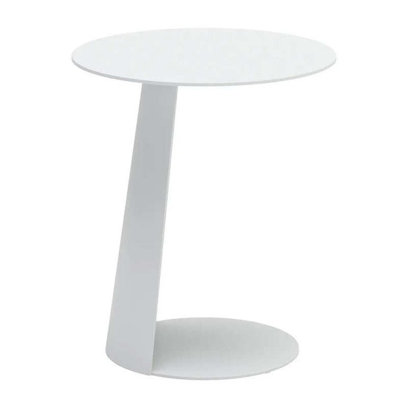 16" White Aluminum Rounded Outdoor Side Table Homeroots Outdoor