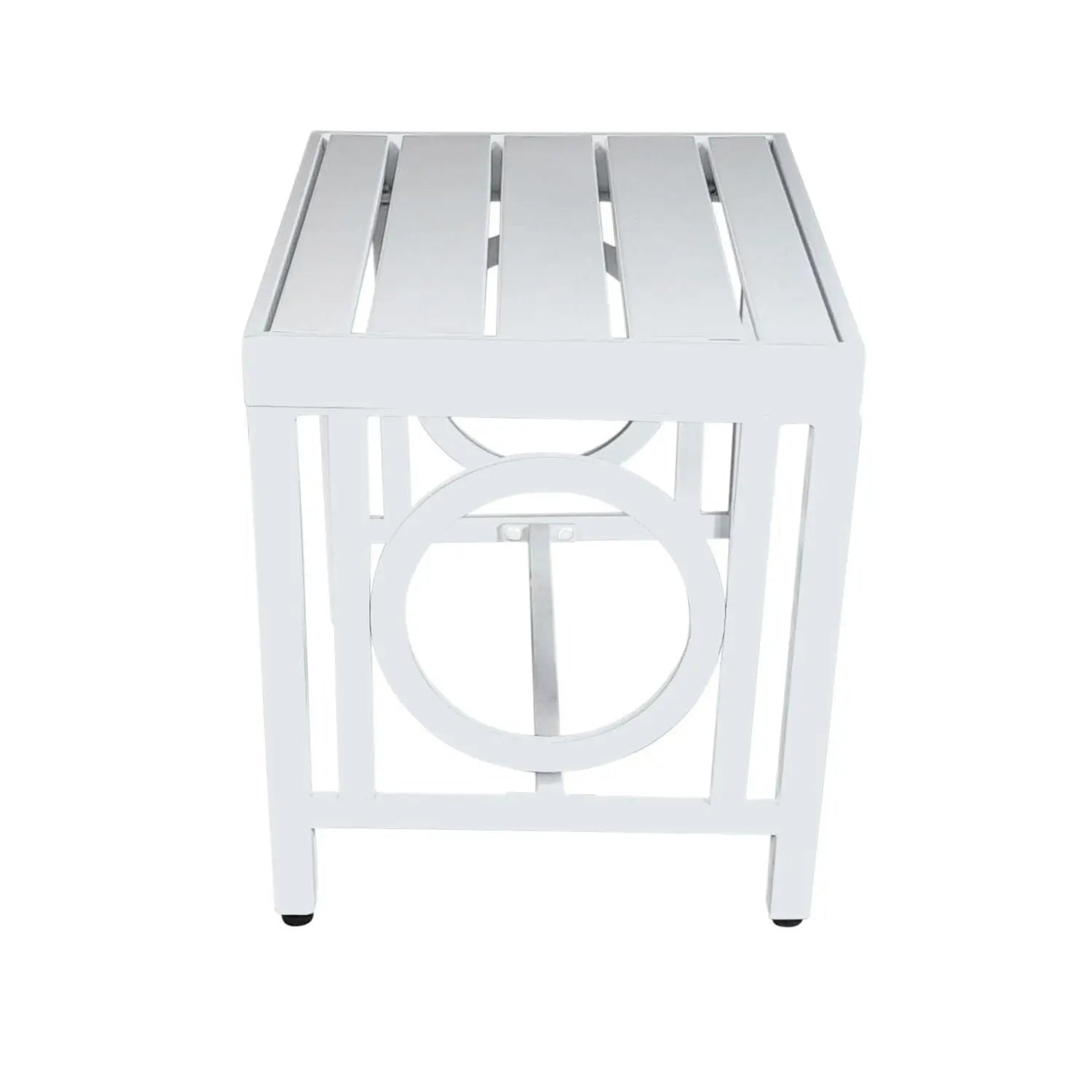 16" White Metal Outdoor Side Table Homeroots Outdoor