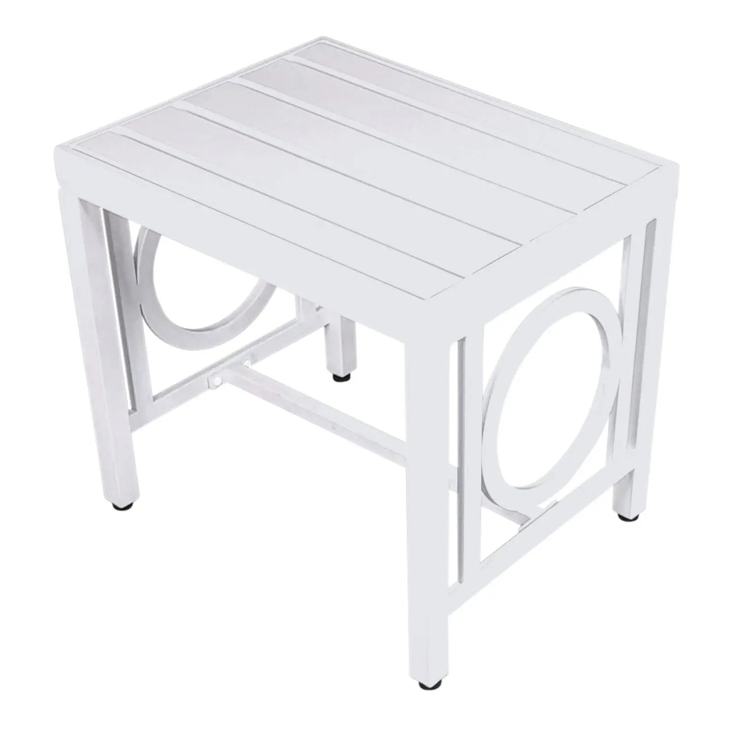 16" White Metal Outdoor Side Table Homeroots Outdoor