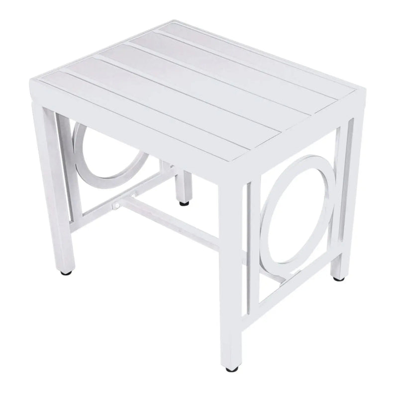 16" White Metal Outdoor Side Table Homeroots Outdoor