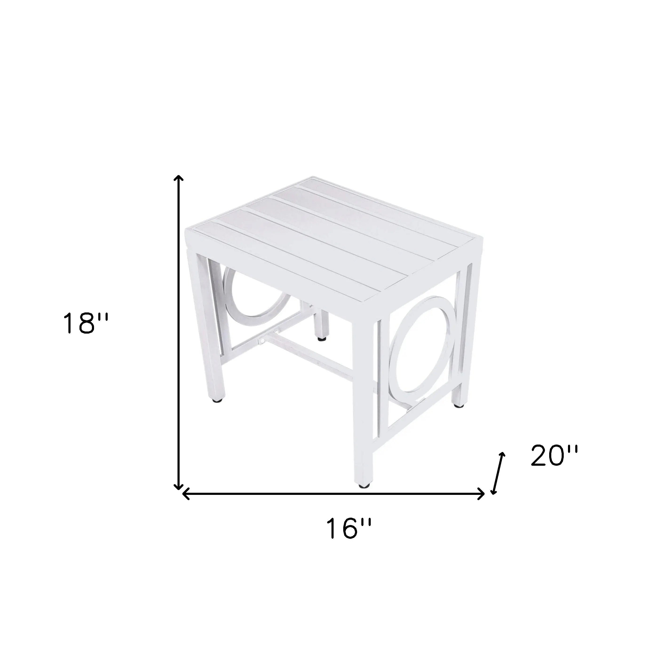 16" White Metal Outdoor Side Table Homeroots Outdoor