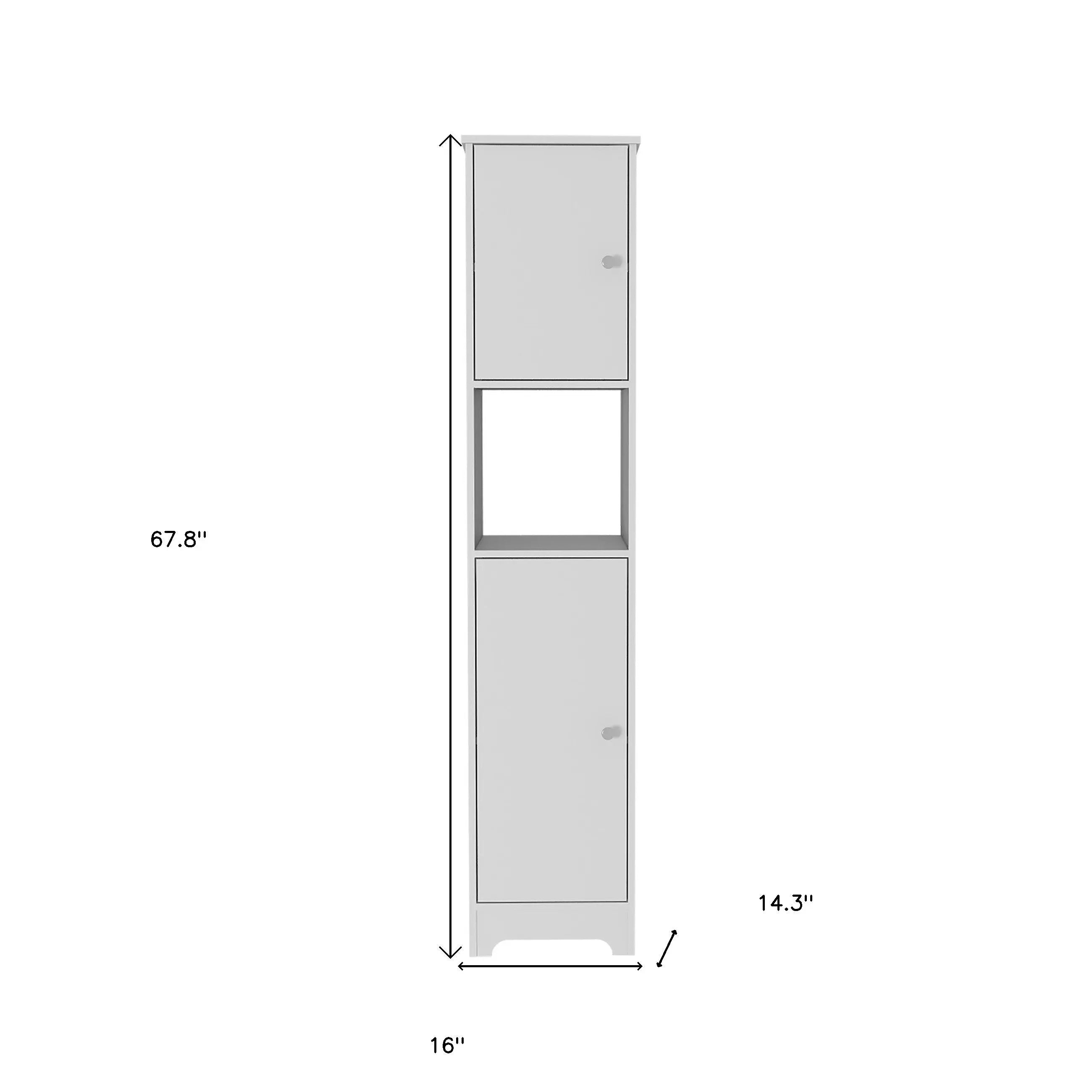 16" White Wood Accent Cabinet With Two Doors Homeroots Kitchen & Dining