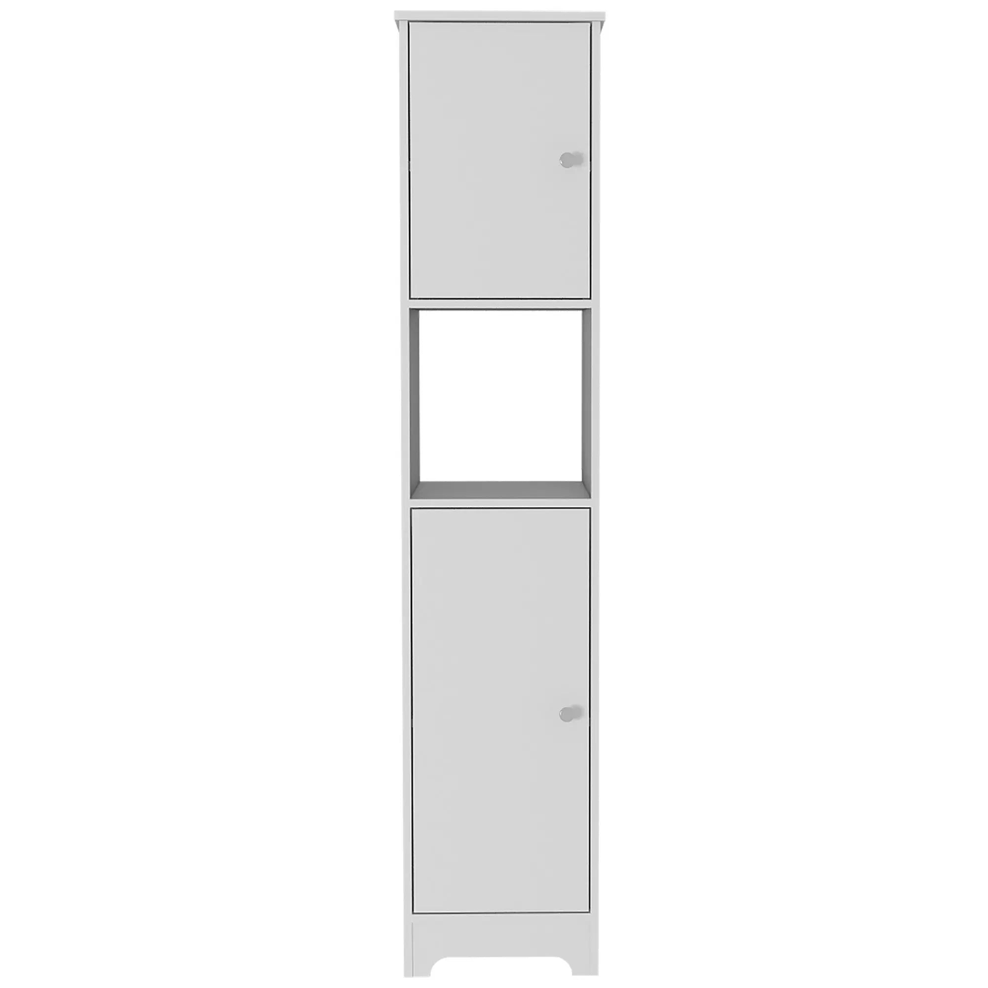 16" White Wood Accent Cabinet With Two Doors Homeroots Kitchen & Dining