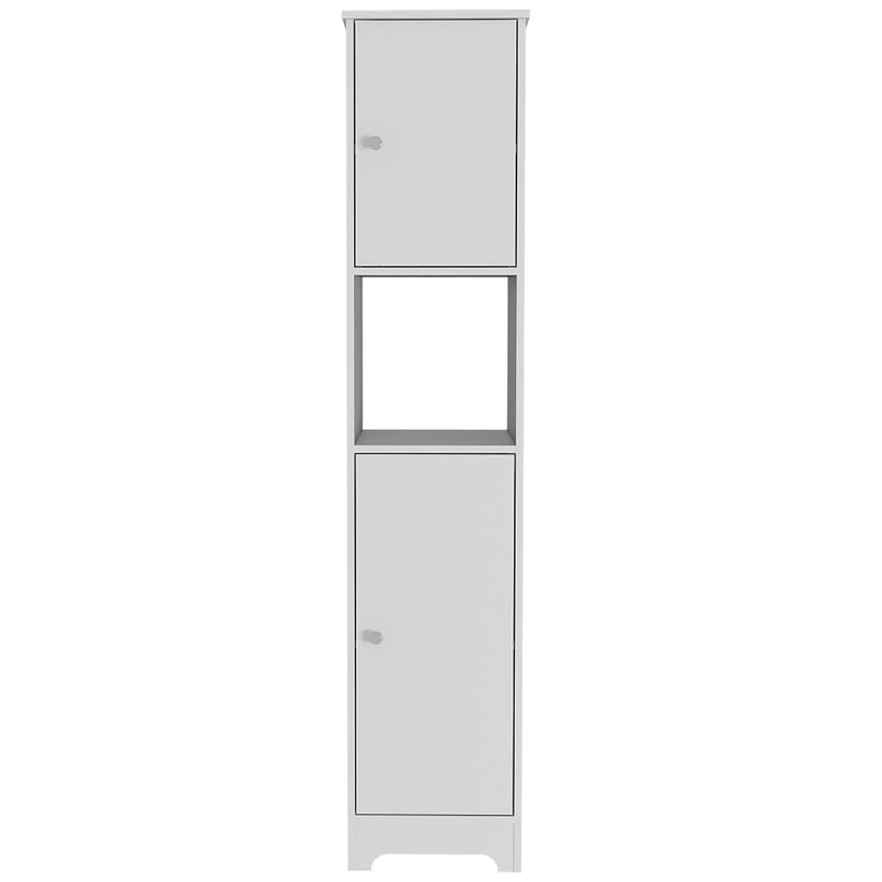 16" White Wood Accent Cabinet With Two Doors Homeroots Kitchen & Dining