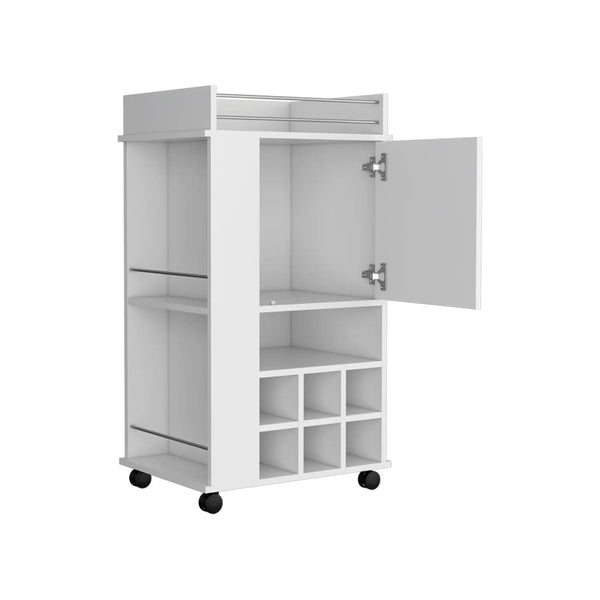 16" White Wood Bar Cart Homeroots Kitchen & Dining