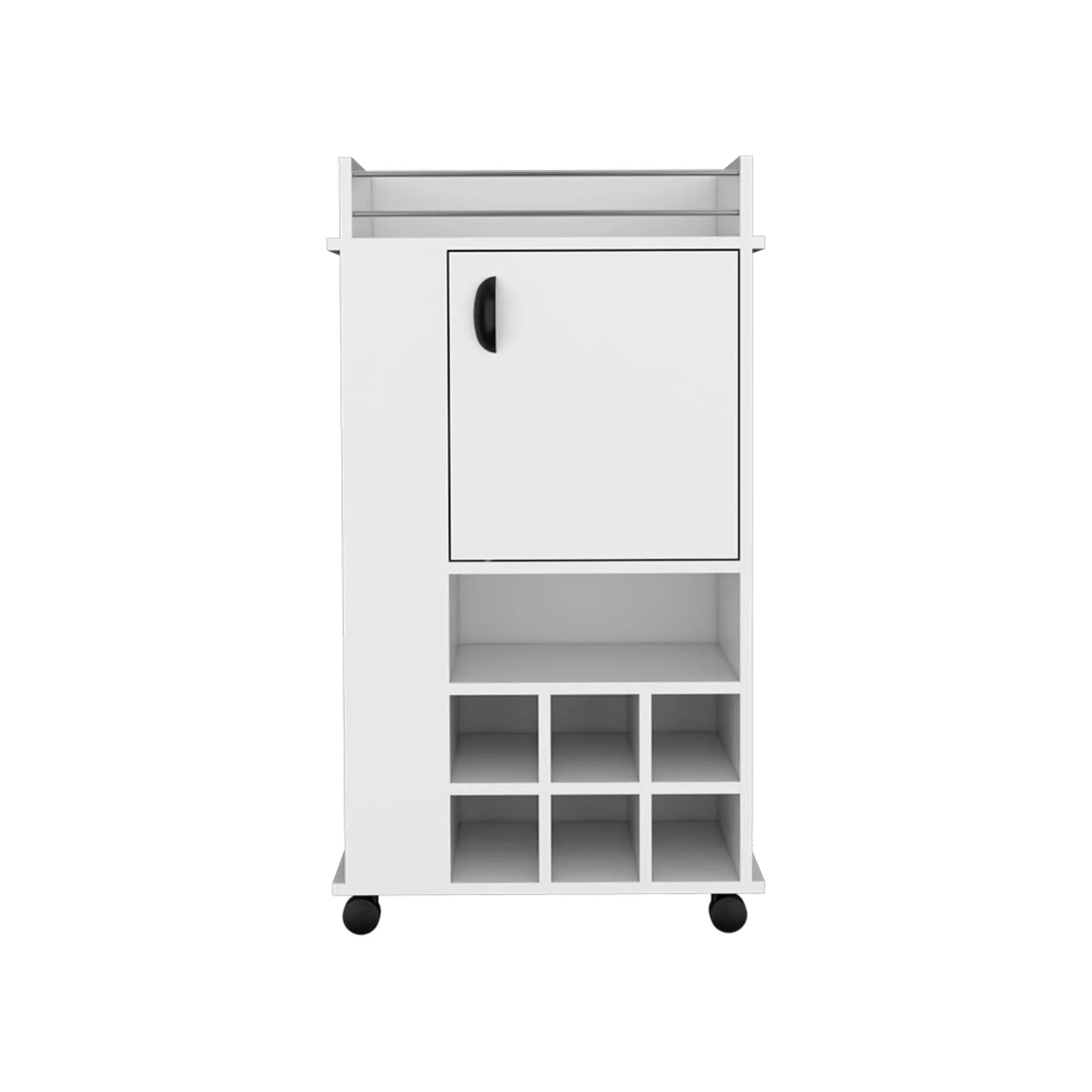 16" White Wood Bar Cart Homeroots Kitchen & Dining