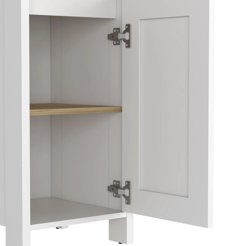 16" White Wood Freestanding Single Door Bathroom Vanity Homeroots Bed & Bath