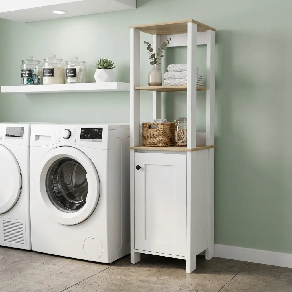 16" White Wood Freestanding Single Door Bathroom Vanity Homeroots Bed & Bath
