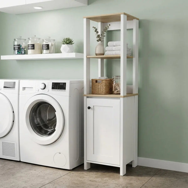 16" White Wood Freestanding Single Door Bathroom Vanity Homeroots Bed & Bath