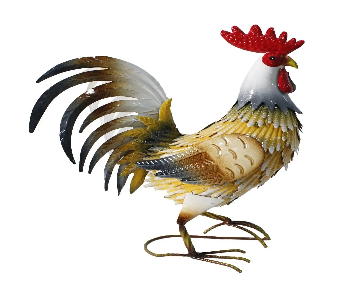 16" Yellow White And Red Metal Birds Garden Accents Accessories Homeroots Outdoor
