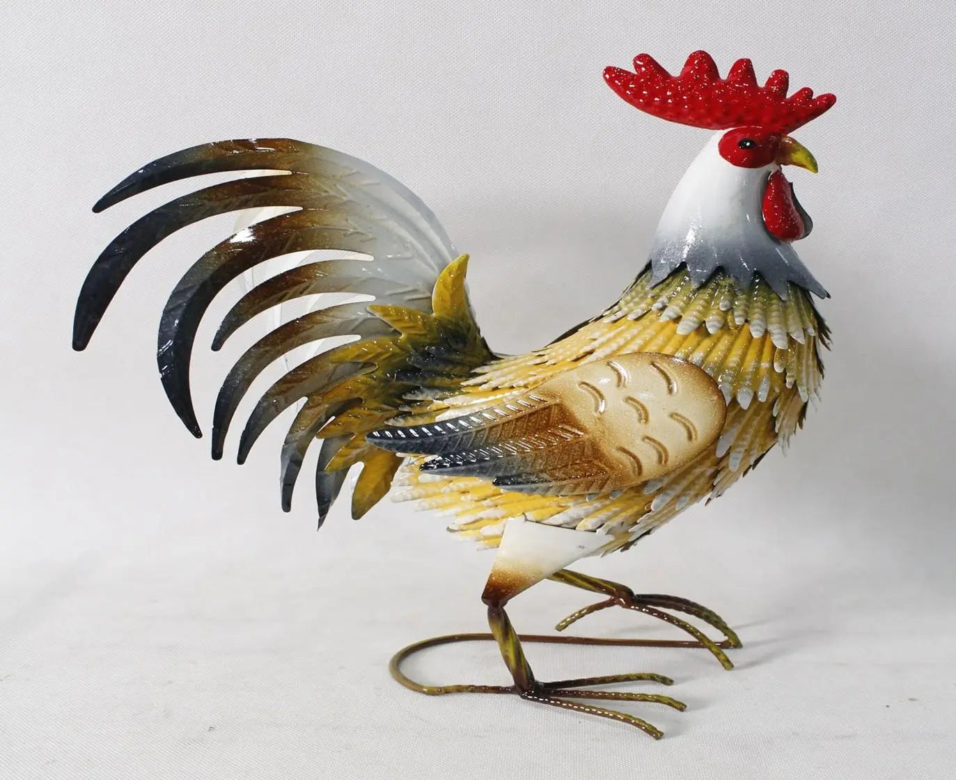 16" Yellow White And Red Metal Birds Garden Accents Accessories Homeroots Outdoor