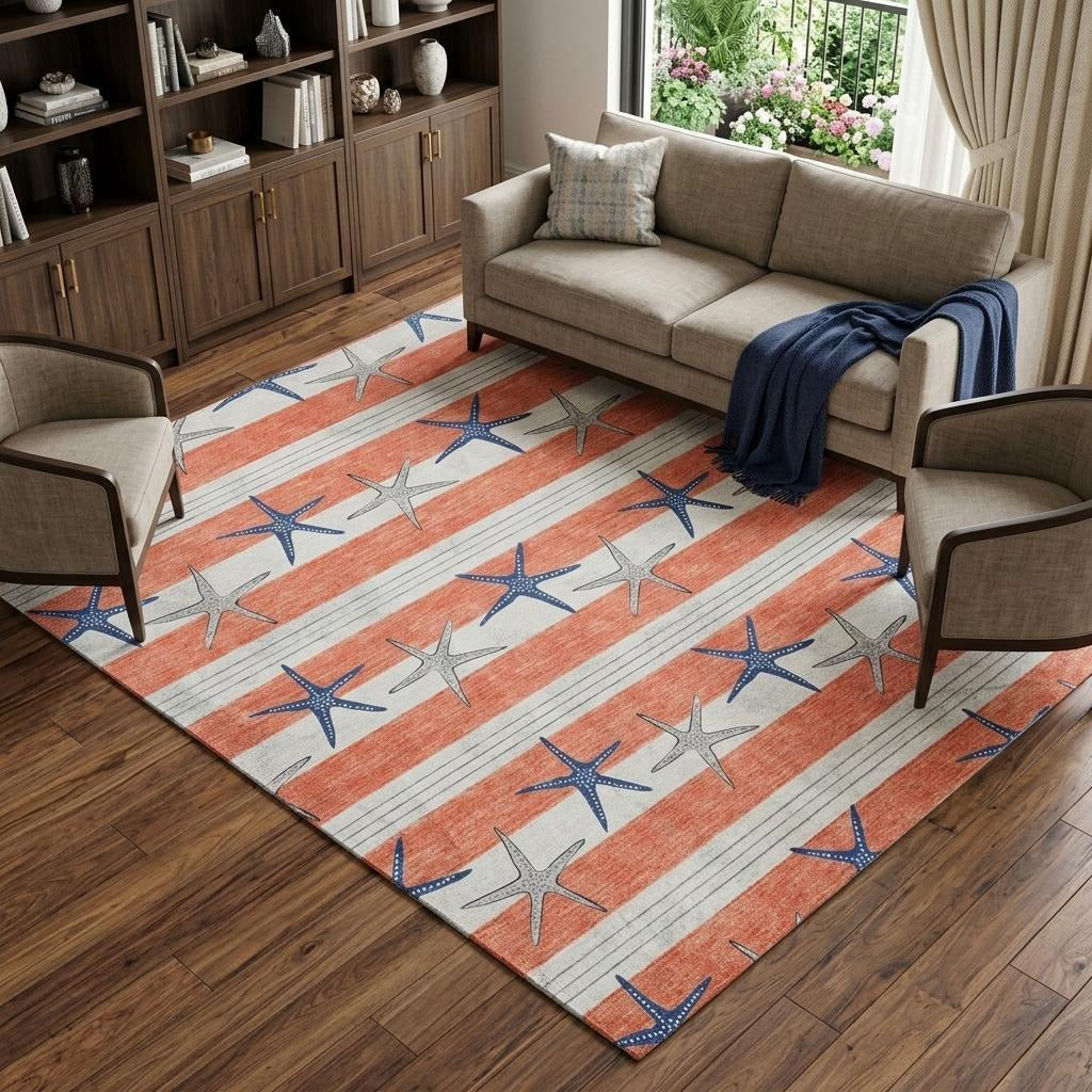 10' X 14' Coral And Gray Animal Print Shag Washable Area Rug With UV Protection - Home & Garden