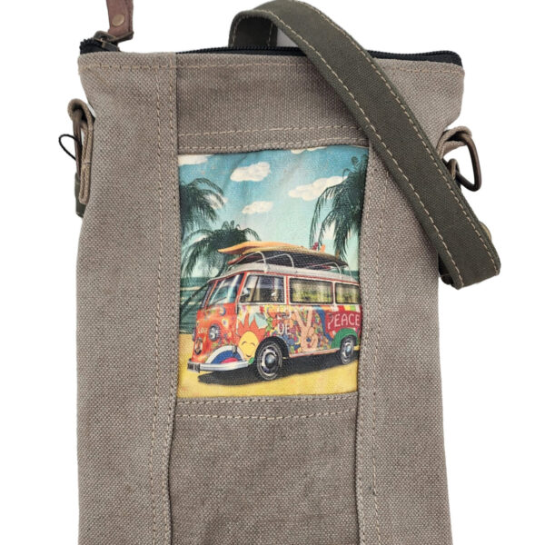 Beach Bus Recycled Tent Small Crossbody - Earthtone / 1 - Bags & Wallets